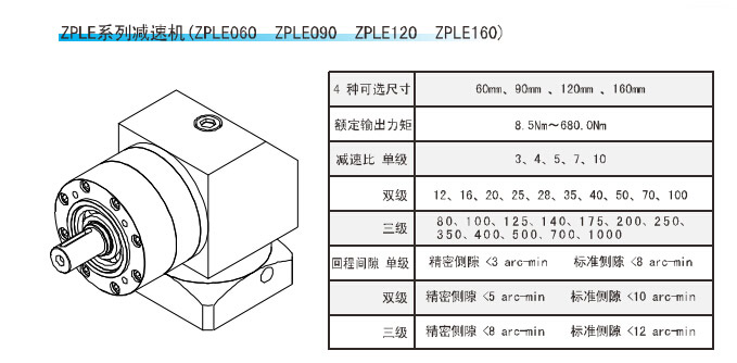 ZPLE系列精密行星减速机 ZPLE系列精密行星减速机